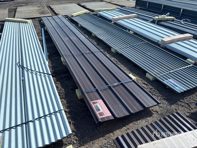 Quantity of (70) 12 ft x 3 ft Brown Metal Roof Panels (Unused)