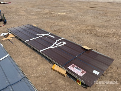 Quantity of (30) 12 ft x 3 ft Brown Metal Roof Panels (Unused)