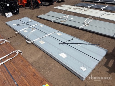 Quantity of (70) 12 ft x 3 ft Grey Metal Roof Panels