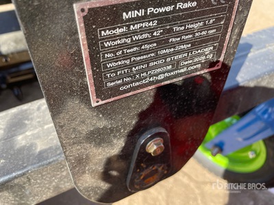 2026 GIYI GY-MPR42 Mini Skid Steer Power Rake (Unused)