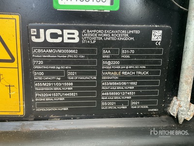 2021 JCB 531-70 Telehandler