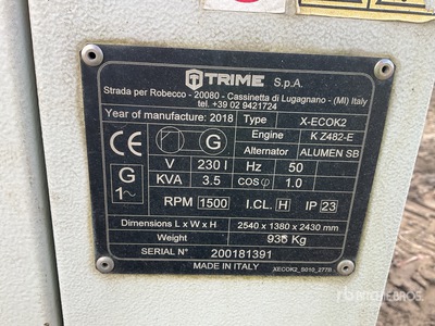 2018 Trime X-ECOK2 Light Tower