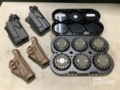 (1) Pistol Holster, (17) Safety Lights, (46) Holsters & Assorted Items