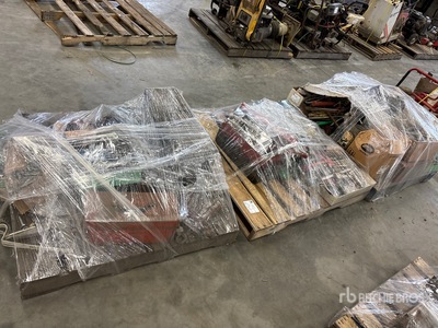 Quantity of (3) Pallets of Miscellaneous Tools, nuts & bolts, diamond blade, hand tools أدوات يدوية متنوعة