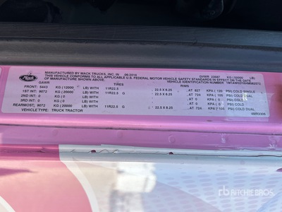 2017 Mack CXU613 Cabeza Tractora Cabina Corta