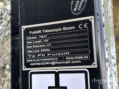 2026 GIYI GY-TB47 3300 lb Forklift Extendable Boom Accessori per autocarro con sollevatore (Unused)