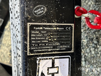 2026 GIYI GY-TB47 47 in 3300 lb Forklift Extendable Boom Accessori per autocarro con sollevatore (Unused)