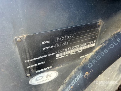 2016 Komatsu WA270-7 Chargeuse sur roues