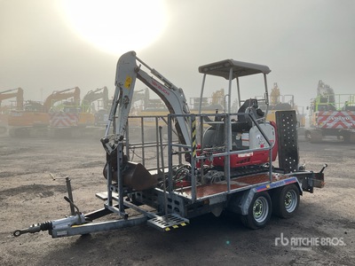 2021 Takeuchi TB216 C/W Indespension Utility Trailer & Breaker حفارة صغيرة
