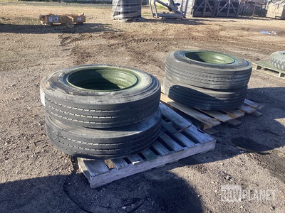 (4) Assorted 10R22.5 Tires w/Wheels