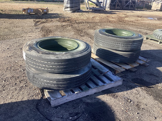 (4) Assorted 10R22.5 Tires w/Wheels