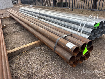 Quantity of (10) 4 1/2 in OD Blk Schedule 40 x 21 ft Steel Pipe
