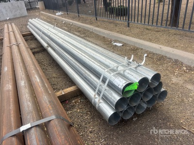 Quantity of (12) 5 in OD Schedule 20 Galvanized 20 ft Steel Pipe