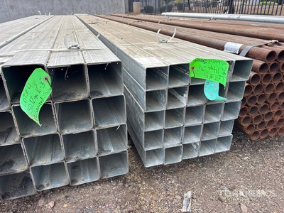 Quantity of (25) 3 in Sq Galvanized 14 GA 24 ft Steel Pipe