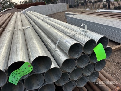 Quantity of (14) 5 in OD 11 GA Galvanized 16 ft 3 in Steel Pipe