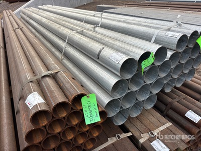 Quantity of (14) 5 in OD 11 GA Galvanized 16 ft 3 in Steel Pipe