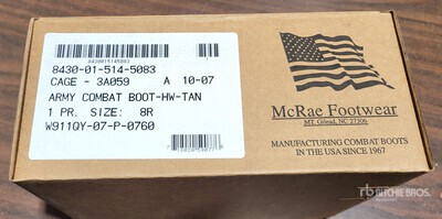 (36) Unused Army Tan Hot Weather Boots, Size 8R