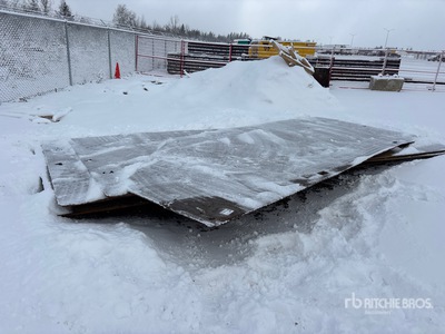 Quantity of (4) 8 ft x 20 ft (1 in Thick) Steel Plates