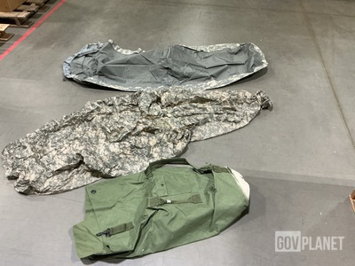 (2) Bivy Covers, (4) Duffel Bags, (2) Wet Weather Ponchos & Assorted Items
