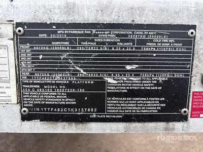 2019 Transcraft 48 ft T/A フラットベッドトレーラー