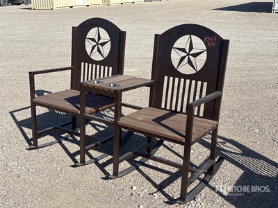 Big Daddy Rockers Decorative Metal Double Rocking Chair Varios, tienda, almacen, consumidor (Unused)