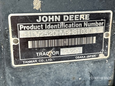 2012 John Deere 2520 4WD Utility Tractor