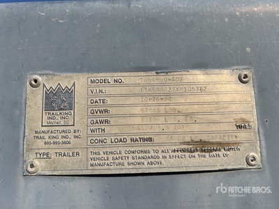 1999 Trail King TK54BDU-402 40 ft T/A Belly Dump Trailer