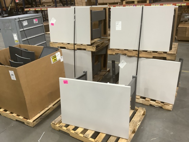 (9) Desks, (12) Chairs & (1) Lista Filing Cabinet