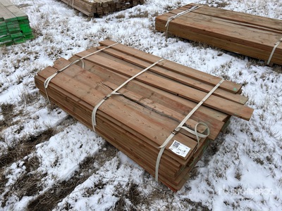 Quantity of (91) 1 x 6 x 5 ft Treated Timmerhout