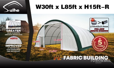 2026 Suihe S308515R-300gPE 30 ft x 85 ft x 15 ft Bâtiment de stockage (Unused)