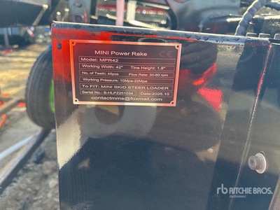 2026 GIYI GY-MPR42 Mini Skid Steer Power Rake (Unused)