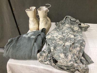 (1) Pair of Boots, (7) Cold Weather Jackets & Assorted Item