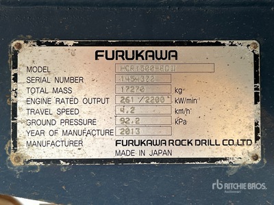 2014 Furukawa HCR1500-EDII Crawler Mounted Schietgat boor