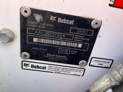 2018 Bobcat S650 Skid Steer Loader