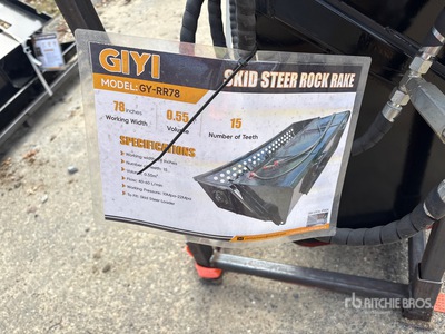 2026 GIYI GY-RR78 78 in Skid Steer Rock Rake (Unused)