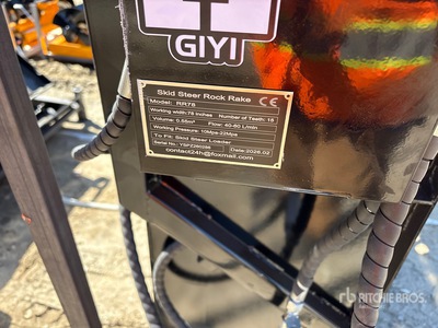 2026 GIYI GY-RR78 78 in Skid Steer Rock Rake (Unused)