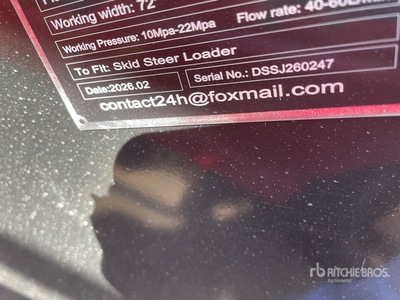 2026 GIYI GY-RP72 72 in Skid Steer Rock Picker (Unused)