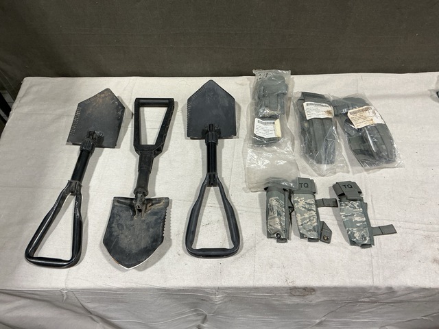 (11) Entrenching Hand Tools, (31) Pistol Holster Carriers & Assorted Items (11) Entrenching Hand Tools, (31) Pistol Holster Carriers & Assorted Items