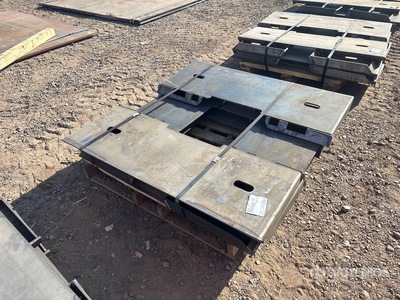 Quantity of (10) 2025 Kit Containers QT-F-BLANK 46 in Skid Steer Fork Frame (Unused)