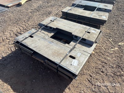 Quantity of (10) 2025 Kit Containers QT-F-BLANK 46 in Skid Steer Fork Frame (Unused)