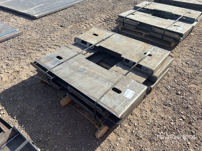 Quantity of (10) 2025 Kit Containers QT-F-BLANK 46 in Skid Steer Fork Frame (Unused)