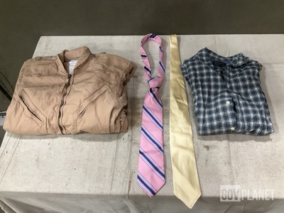 (6) Men’s Button-Down Shirts, (3) Neck Ties & Assorted Items