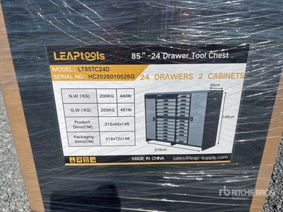 2026 LEAP LT85TC24D 2159mm 85"-24 Drawer Chest Cabinet Tool Box (Unused)