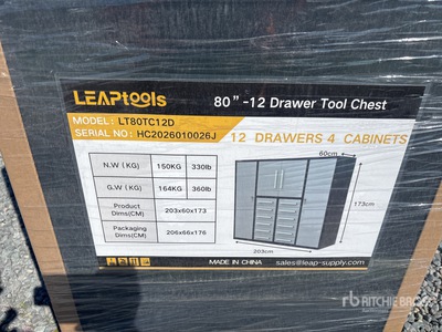 2026 LEAP LT80TC12D 2032mm 80"-12 Drawer Chest Cabinet Tool Box (Unused)