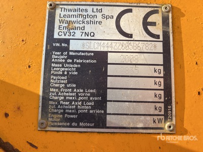 2008 Thwaites MACH444 4.5 t 4x4 Swivel Motobasculeur Dumper