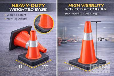 Chery Traffic Safety Cones - 18 Inch (100 pcs) Traffic Cones (Unused)
