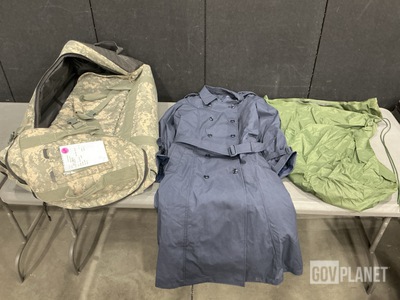 (3) Duffel Bags, (23) Clothing Bags, (20) All-Weather Coats & Assorted Items