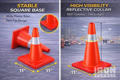Chery Safety Cones with Plastic base- 18 Inch Traffic Cones (Unused)