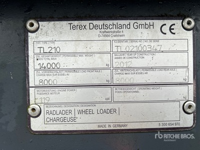 Terex TL-210 Wheel Loader (Inoperable)