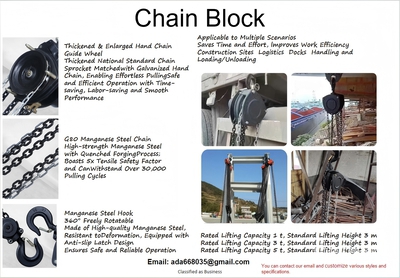 Quantity of (8) 2026 OKG CB-80 Chain Block Divers - Magasin, entrepôt, consommateur (Unused)